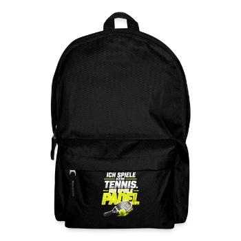 Ich spiele kein Tennis, ich spiele Padel - Rucksack - Schwarz - Vorne