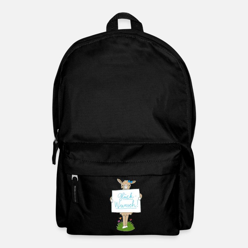 Lama avec le panneau de félicitations - Sac à dos - noir