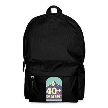 40+ und bergverliebt (mint-pink) - Rucksack - Schwarz - Vorne