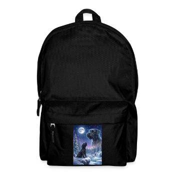 Howling to the Moon Meme Hund Riesenschnauzer - Rucksack - Schwarz - Vorne