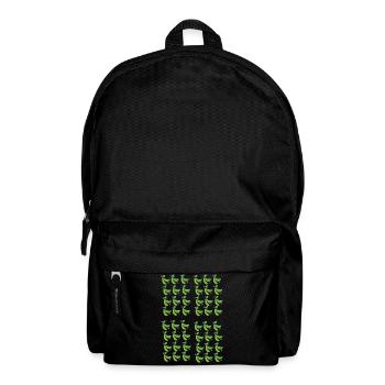 Motif de cosse de pois vert - Sac à dos - noir - Devant