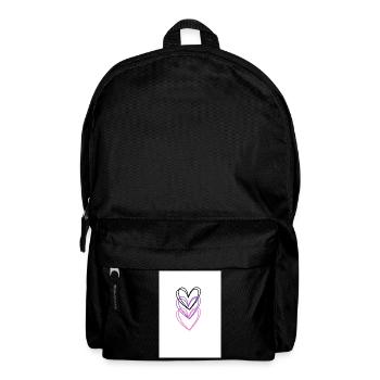 Three intertwined hearts in neon colors - Backpack - black - Front