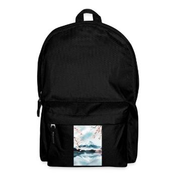 Mount Fuji and cherry blossoms - Backpack - black - Front