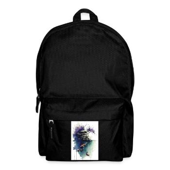 Aquarell-Koi und Kirschpagode - Rucksack - Schwarz - Vorne
