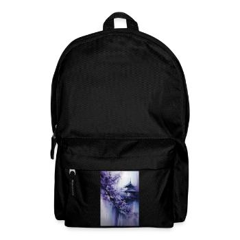 Purple Pagoda and Flowers - Backpack - black - Front