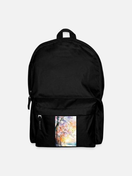 Cherry trees in Aube Watercolor - Backpack - black