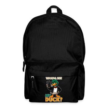 Wanna See My Duck? Funny Mallard Pun - Backpack - black - Front