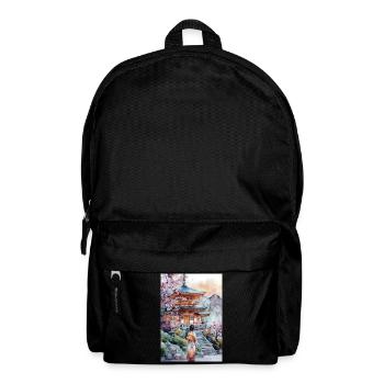 Kimono-Pagode und Kirschbäume - Rucksack - Schwarz - Vorne