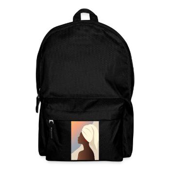 Frau mit Handtuch – stilvolles Wellness Motiv  - Rucksack - Schwarz - Vorne