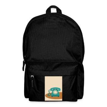 Retro Wählscheibentelefon in Türkis - Rucksack - Schwarz - Vorne