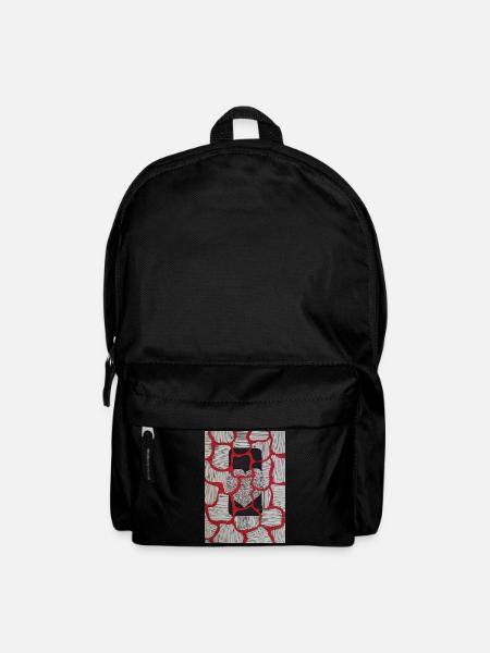 Rot-Weiß Schwarzes Herz - Rucksack - Schwarz