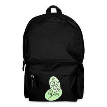Botanische Eukalyptusblattlinie in Pastell - Rucksack - Schwarz - Vorne