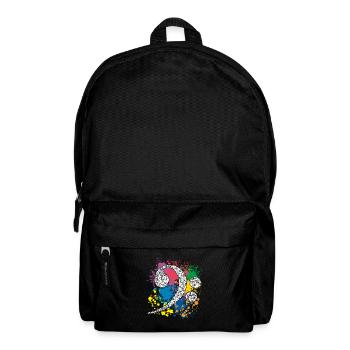 Clé basse sur éclaboussures de couleur - Sac à dos - noir - Devant