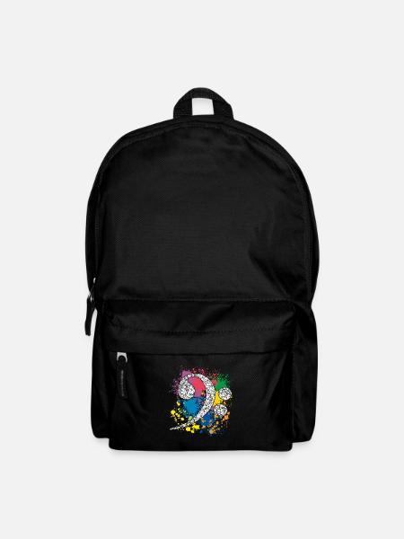Bassschlüssel auf Farbklecksen - Rucksack - Schwarz