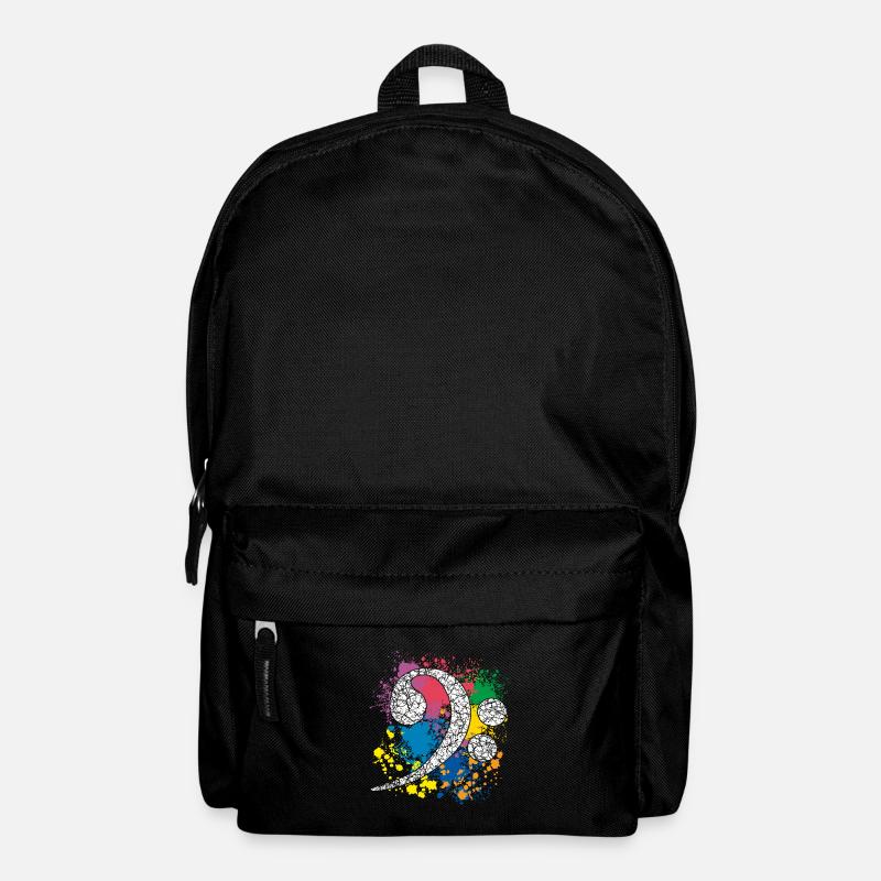 Bassschlüssel auf Farbklecksen - Rucksack - Schwarz