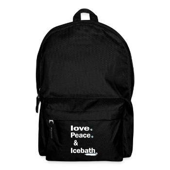 Ice bathing "Love and peace in the ice bath" Eisbaderin - Backpack - black - Front