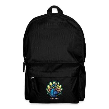 Pfau Vogel Cool Comic - Rucksack - Schwarz - Vorne