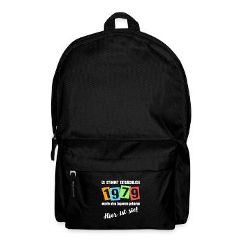 Legende ist 1979 geboren. Geburtstagsspruch - Rucksack - Schwarz - Vorne