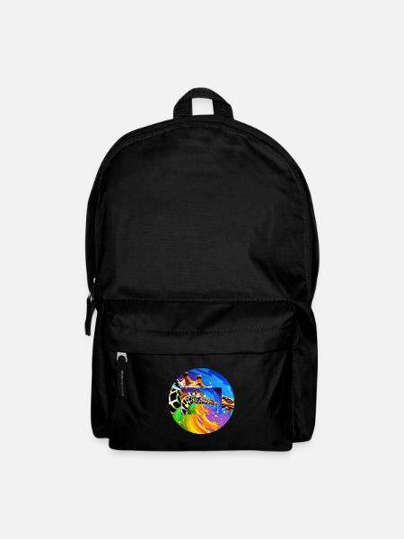 Farbenfrohe Giraffe - Rucksack - Schwarz