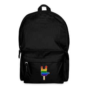 Rock ´n Roll - I Love You, Eis am Stiel Regenbogen - Rucksack - Schwarz - Vorne