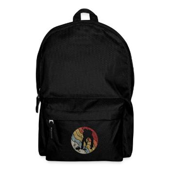 Eis Curling Curler Eisstockschießen Retro Geschenk - Rucksack - Schwarz - Vorne