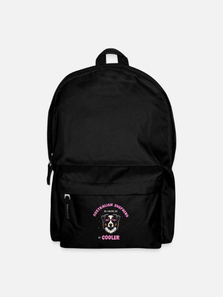 Aussie - like a normal dog but cooler pink - Backpack - black