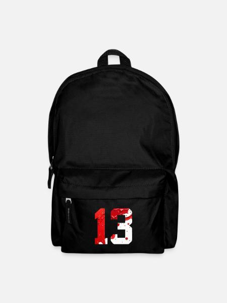 NR. 13 NUMMER 13 ROT WEIß 13. GEBURTSTAG - Rucksack - Schwarz