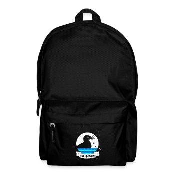 Recycling - Gegen Plastik - Vogel - Rucksack - Schwarz - Vorne