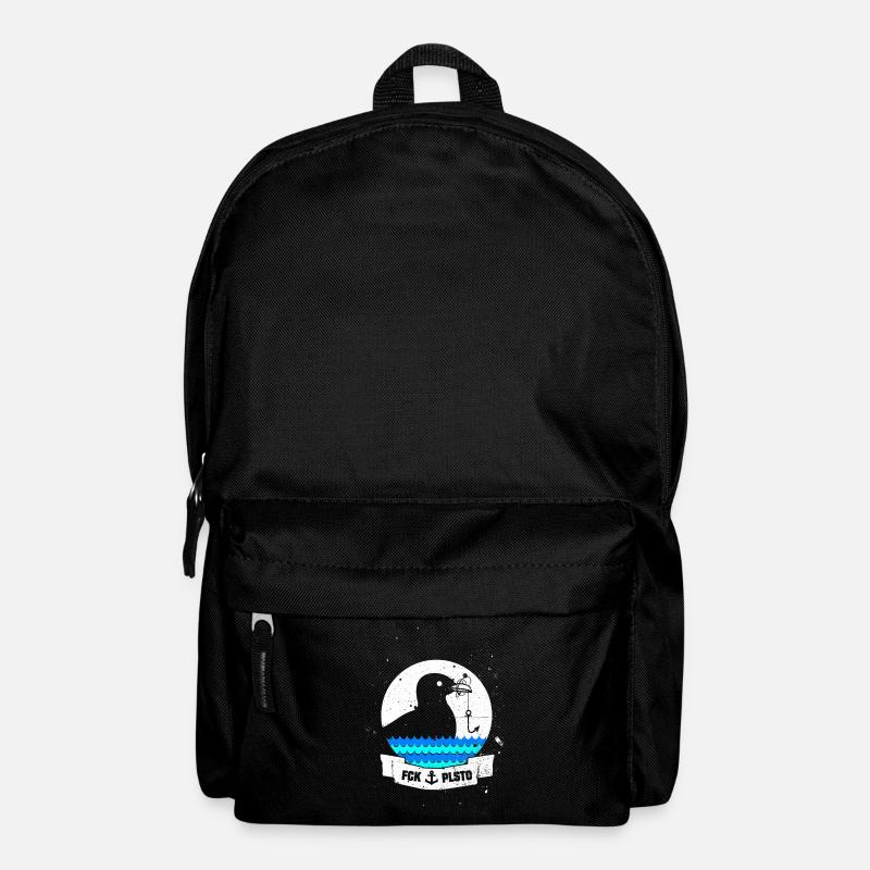 Recycling - Gegen Plastik - Vogel - Rucksack - Schwarz