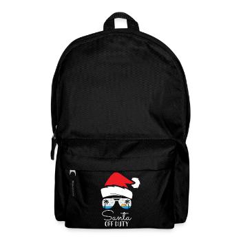 Funny Santa Off Duty Merry Christmas - Backpack - black - Front