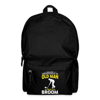 Alter Mann Curling Winter Eissport Papa Opa - Rucksack - Schwarz - Vorne