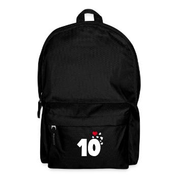 10 Herzen 10. Geburtstag - Rucksack - Schwarz - Vorne