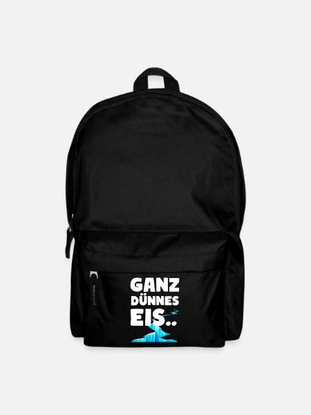 Ganz dünnes Eis Lustige Sprüche Dünnes Eis - Rucksack - Schwarz