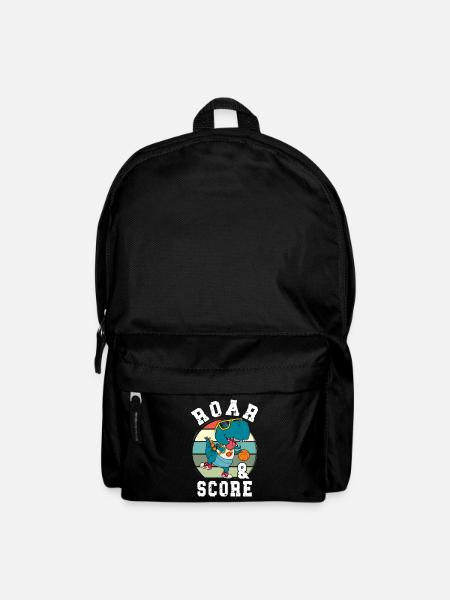Basketball Dino T-Rex Player Sports Comic Cartoon - Backpack - black