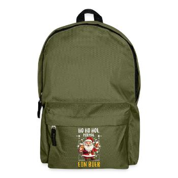 Weihnachtsmann Bier Saufen Alkohol Weihnachten - Rucksack - Olivgrün - Vorne