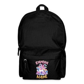 Einhorn Magie Regenbogen Schloss Bunt Fantasie - Rucksack - Schwarz - Vorne