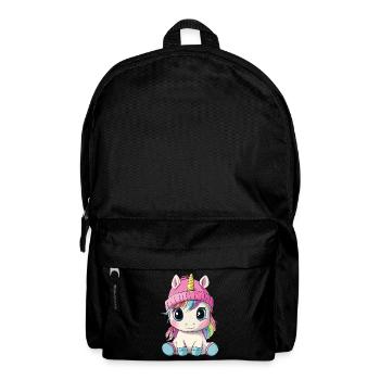 Licorne mignon mignon bébé enfants dessin animé animal - Sac à dos - noir - Devant