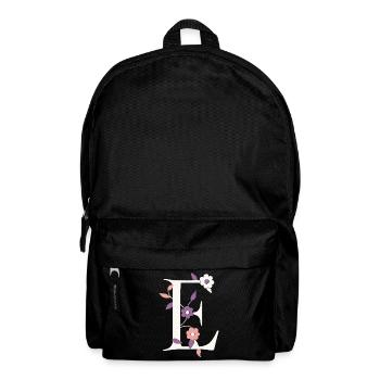 Letter E Monogram Retro - Backpack - black - Front