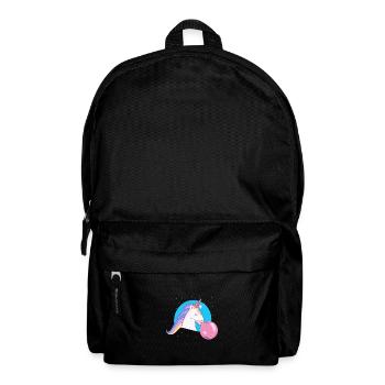 Einhorn mit Kaugummiblase - Rucksack - Schwarz - Vorne