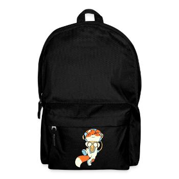 Cute cartoon fox as an astronaut in space - Backpack - black - Front