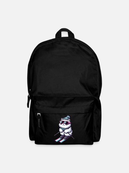 Chat persan skieur hiver magie - Sac à dos - noir