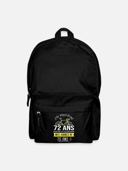 cycliste humour anniversaire 72 ans vélo sport - Sac à dos - noir