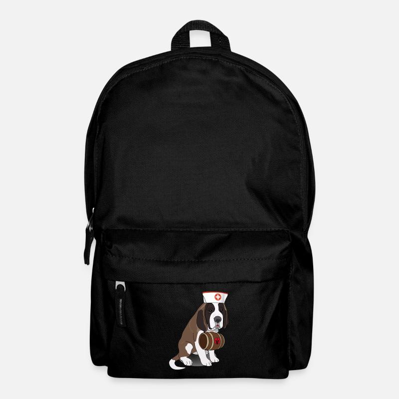 Lustiger Hund Bernhardiner mit Fass - Rucksack - Schwarz