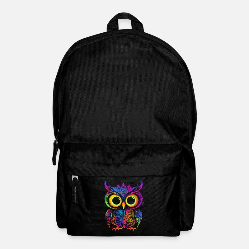 Eule Eulen Vogel Tier Owl Uhu Neon - Rucksack - Schwarz