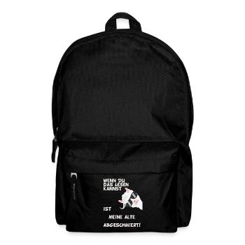 Lustiges Biker Motiv Wenn du das lesen kannst - Rucksack - Schwarz - Vorne