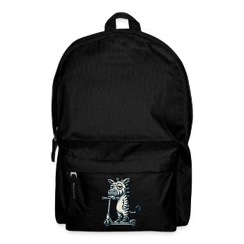 Zebra Roller Kickroller Lustiger Comic - Rucksack - Schwarz - Vorne