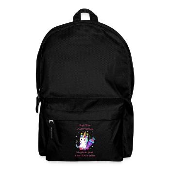 Einhorn Bye Bye Kindergarten Glitzer Schule Rosa - Rucksack - Schwarz - Vorne