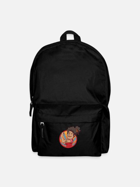 Girl Frauen Power Bizeps Kraft Geschenk - Rucksack - Schwarz