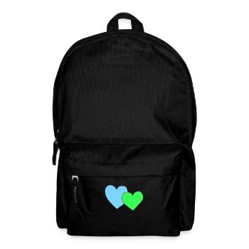 Coeurs verts bleus - Sac à dos - noir - Devant
