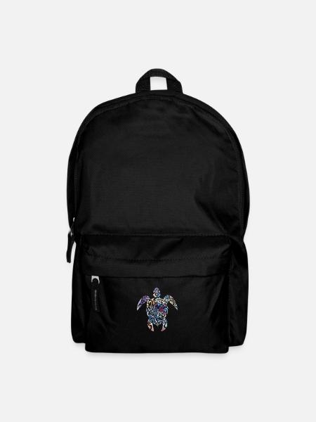 Bunte Schildkröte Maori Tattoo Meerestier Geschenk - Rucksack - Schwarz